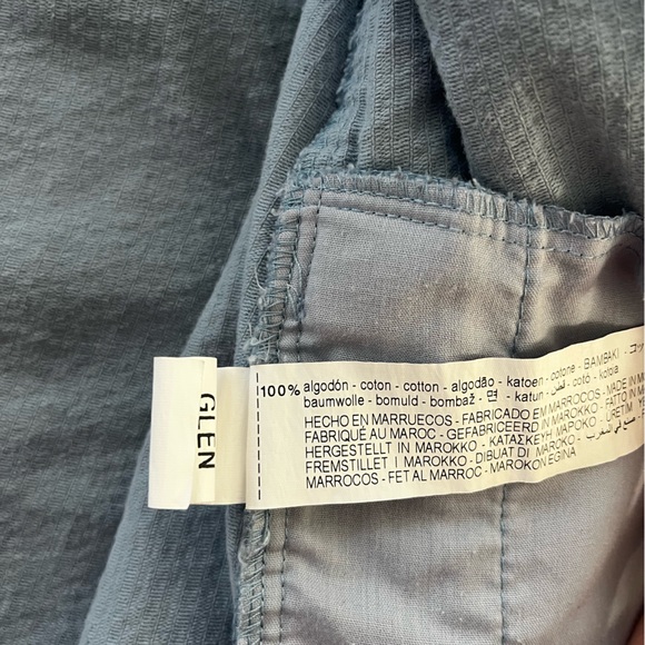 ZARA Light Blue Corduroy Oversized Raw Edge Shacket Jacket Size Medium - Picture 7 of 8